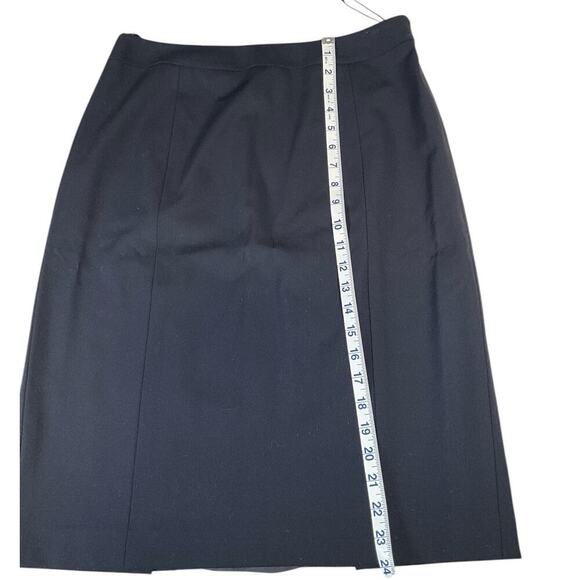 Lafayette 148 New York Navy Blue Pencil Skirt Size 8 Knee Length  Work Wear - Picture 11 of 11